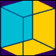 Colored Cube Optical Illusion